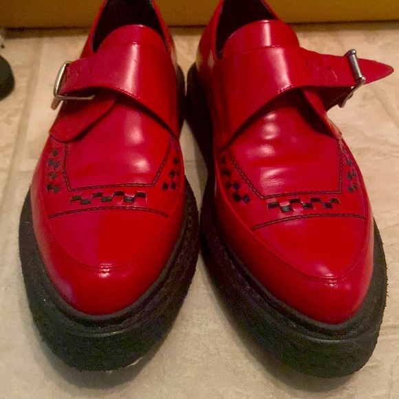 Saint Laurent Red Leather Loafers - Picture 4 of 5